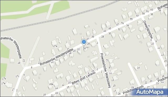 Skierniewice, Bohaterów Westerplatte, 24, mapa Skierniewic