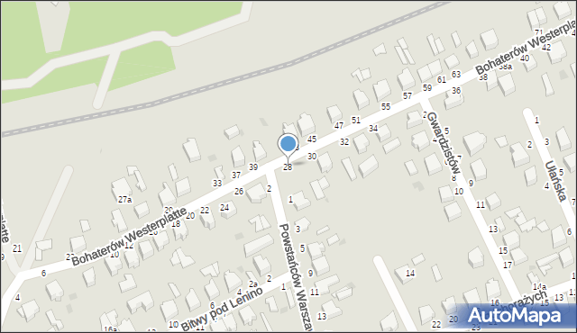 Skierniewice, Bohaterów Westerplatte, 28, mapa Skierniewic