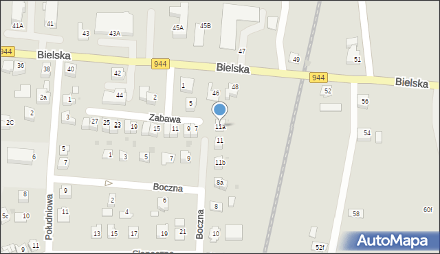 Skoczów, Boczna, 11a, mapa Skoczów