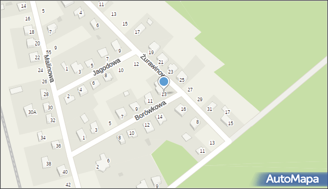 Śliwice, Borówkowa, 13, mapa Śliwice