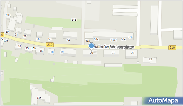 Słupsk, Bohaterów Westerplatte, 20, mapa Słupska