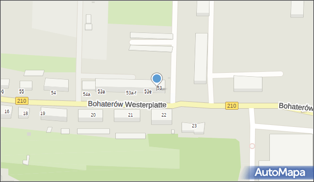 Słupsk, Bohaterów Westerplatte, 53f, mapa Słupska