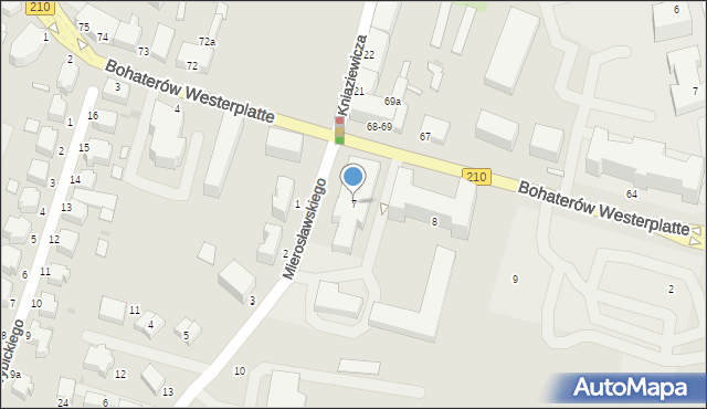 Słupsk, Bohaterów Westerplatte, 7, mapa Słupska