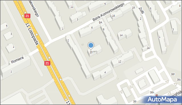 Słupsk, Bora-Komorowskiego Tadeusza, gen., 10, mapa Słupska