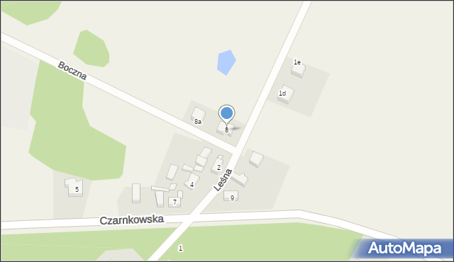 Śmieszkowo, Boczna, 8, mapa Śmieszkowo