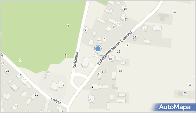 Sochonie, Bohaterów Monte Cassino, 1, mapa Sochonie