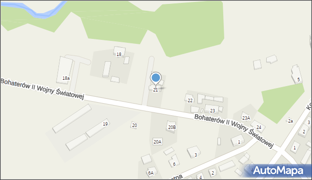 Sokolniki, Bohaterów II Wojny Światowej, 21, mapa Sokolniki