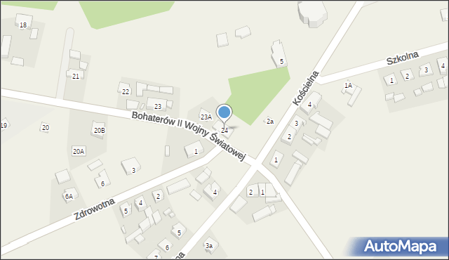 Sokolniki, Bohaterów II Wojny Światowej, 24, mapa Sokolniki