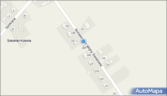 Sokolniki, Bohaterów II Wojny Światowej, 24D, mapa Sokolniki