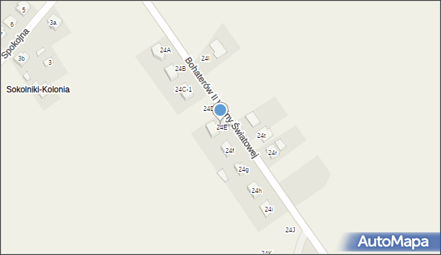 Sokolniki, Bohaterów II Wojny Światowej, 24E, mapa Sokolniki