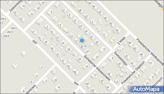 Sokołów Podlaski, Bohaterów Westerplatte, 21, mapa Sokołów Podlaski