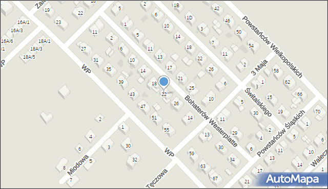 Sokołów Podlaski, Bohaterów Westerplatte, 22, mapa Sokołów Podlaski