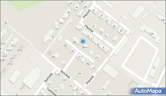 Sosnowiec, Borowa, 17f, mapa Sosnowca