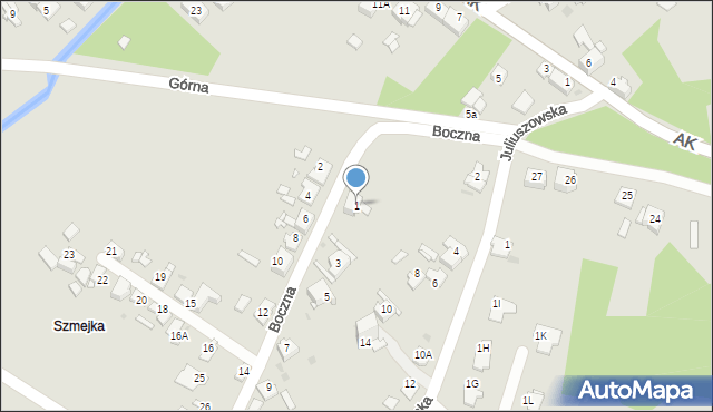 Sosnowiec, Boczna, 1, mapa Sosnowca