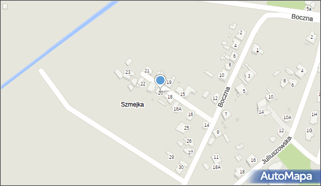 Sosnowiec, Boczna, 20, mapa Sosnowca