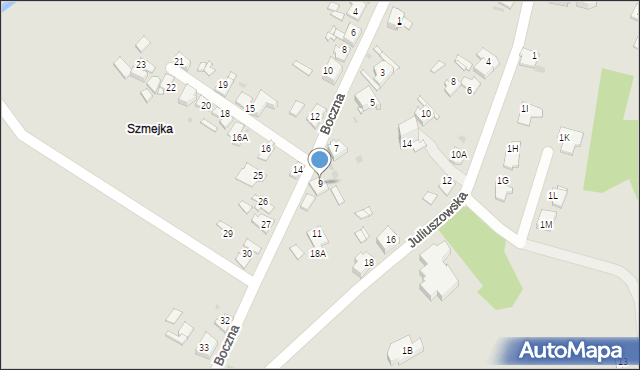 Sosnowiec, Boczna, 9, mapa Sosnowca