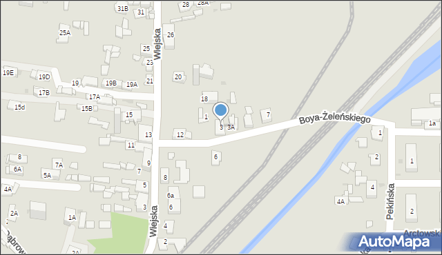 Sosnowiec, Boya-Żeleńskiego Tadeusza, 3, mapa Sosnowca