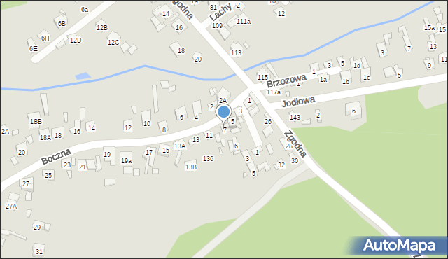 Starachowice, Boczna, 7, mapa Starachowic