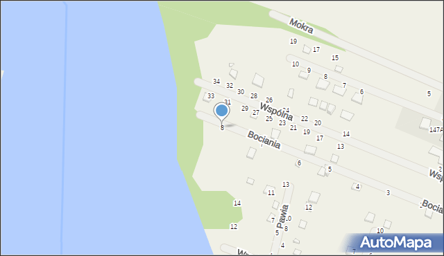 Strykowo, Bociania, 8, mapa Strykowo