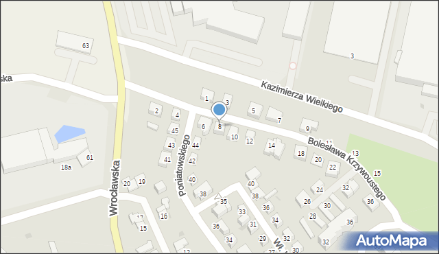 Strzelin, Bolesława Krzywoustego, 8, mapa Strzelin