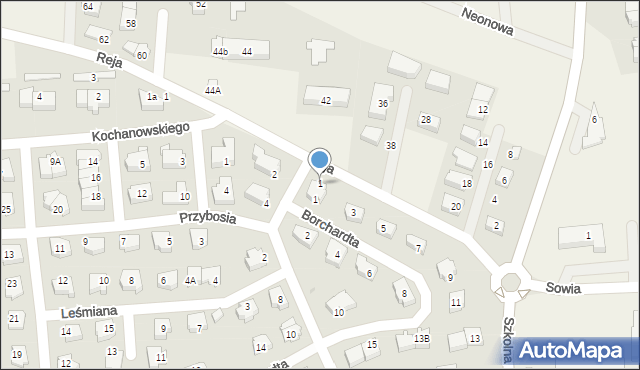 Suchy Dwór, Borchardta Karola Olgierda, kpt., 1, mapa Suchy Dwór