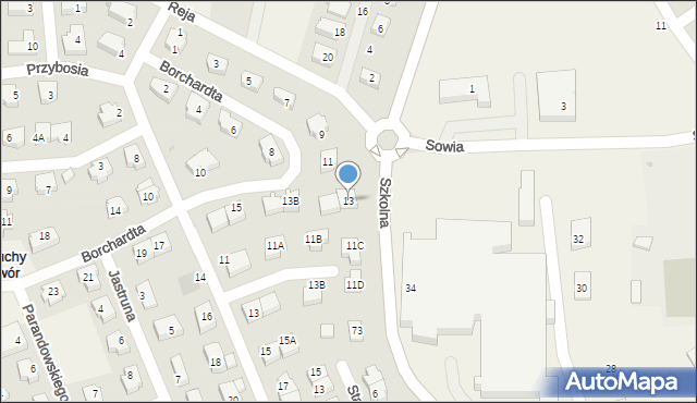 Suchy Dwór, Borchardta Karola Olgierda, kpt., 13, mapa Suchy Dwór