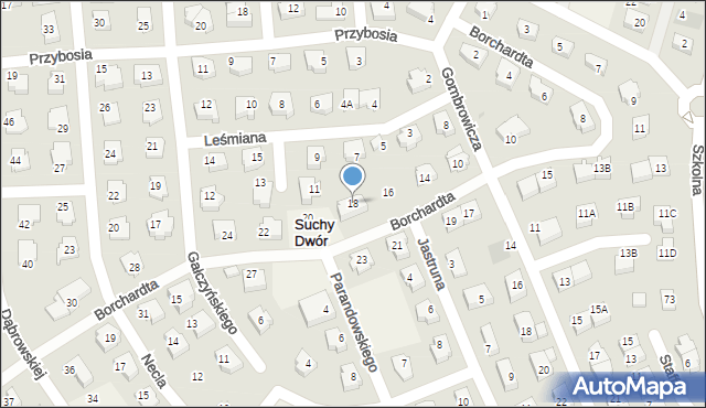 Suchy Dwór, Borchardta Karola Olgierda, kpt., 18, mapa Suchy Dwór