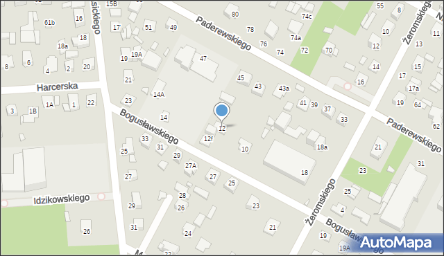 Sulejówek, Bogusławskiego, 12, mapa Sulejówek