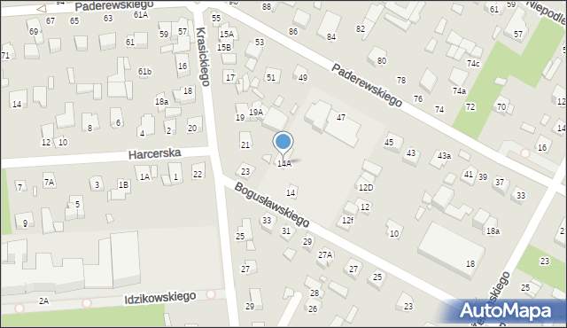 Sulejówek, Bogusławskiego, 14A, mapa Sulejówek