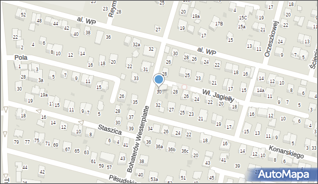 Świdnik, Bohaterów Westerplatte, 30, mapa Świdnika