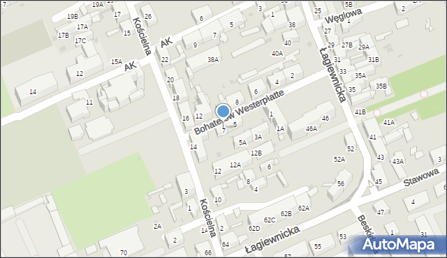 Świętochłowice, Bohaterów Westerplatte, 7, mapa Świętochłowice