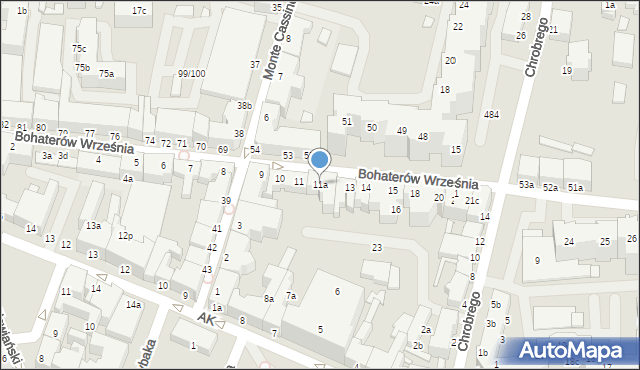 Świnoujście, Bohaterów Września, 11a, mapa Świnoujście