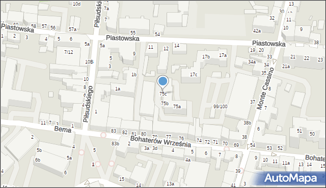 Świnoujście, Bohaterów Września, 75c, mapa Świnoujście