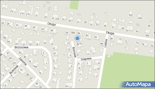 Szamotuły, Borowa, 14, mapa Szamotuły