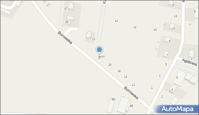 Szczawin, Borowska, 20, mapa Szczawin