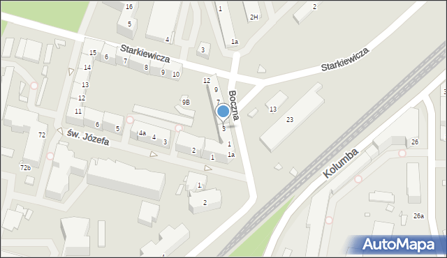 Szczecin, Boczna, 3, mapa Szczecina