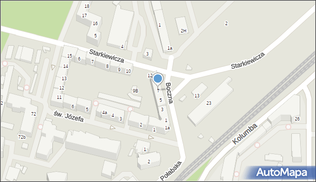 Szczecin, Boczna, 7, mapa Szczecina