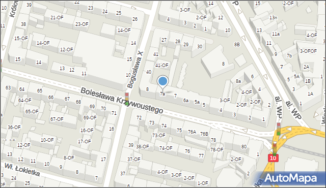 Szczecin, Bolesława Krzywoustego, 7a, mapa Szczecina