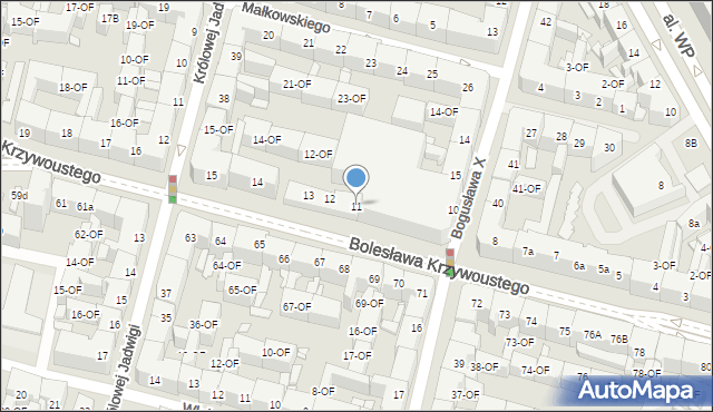 Szczecin, Bolesława Krzywoustego, 11, mapa Szczecina