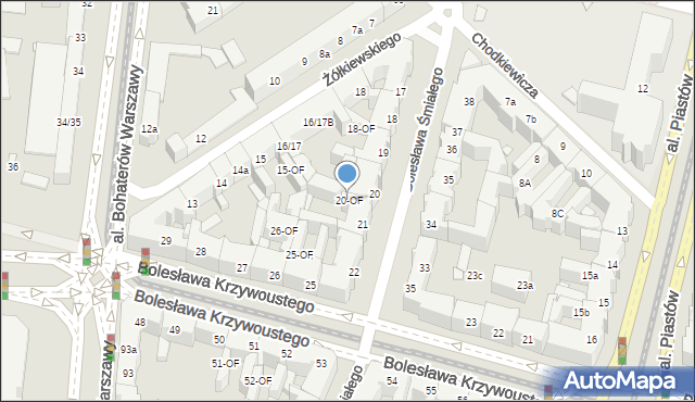 Szczecin, Bolesława Śmiałego, 20-OF, mapa Szczecina