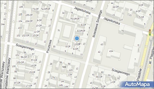 Szczecin, Bolesława Śmiałego, 10-OF, mapa Szczecina