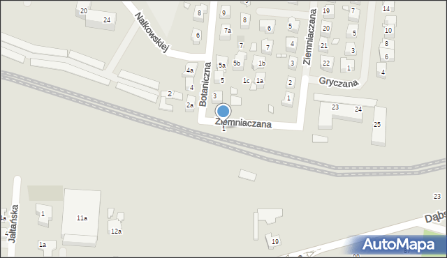 Szczecin, Botaniczna, 1, mapa Szczecina