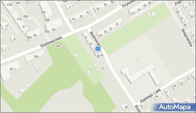 Szczecin, Bośniacka, 18, mapa Szczecina