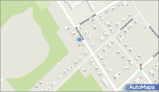 Szczecin, Bośniacka, 32, mapa Szczecina