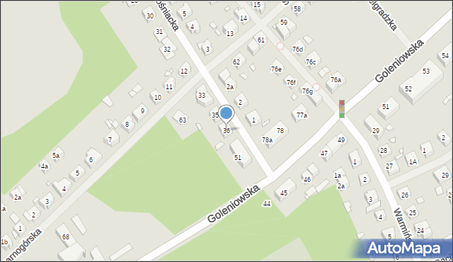 Szczecin, Bośniacka, 36, mapa Szczecina