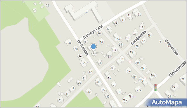 Szczecin, Bośniacka, 4, mapa Szczecina