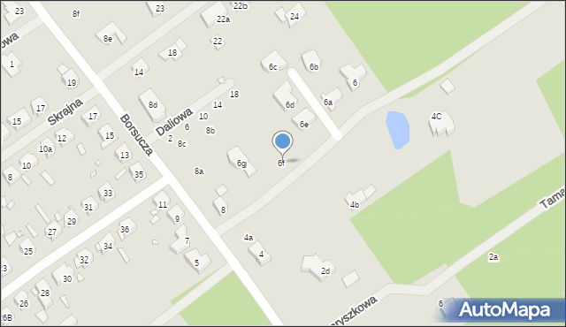 Szczecin, Borsucza, 6f, mapa Szczecina