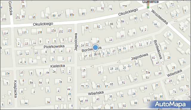 Szczecin, Borówkowa, 39, mapa Szczecina