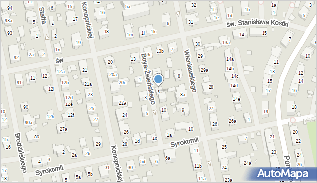 Szczecin, Boya-Żeleńskiego Tadeusza, 6, mapa Szczecina