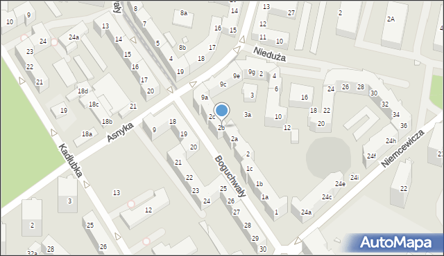 Szczecin, Boguchwały, 2b, mapa Szczecina